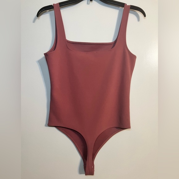 Express Royal Blue Square Neck Bodysuit Express Blush Pink Square Neck Bodysuit - Picture 7 of 8